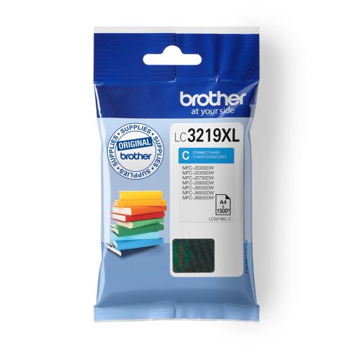 BROTHER Cartucho de tinta cian de larga duracion para MFCJ5330,MFCJ6530DW,MFCJ6930DW , Brother , BROLC3219XLC , 4977766762199